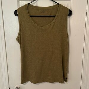 Madewell whisper crewneck tank top olive green